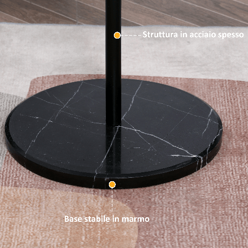 HOMCOM-Appendiabiti-da-Terra-con-8-Ganci-Attaccapanni-per-Ingresso-e-Camera-da-Letto-in-Acciaio-con-Base-in-Marmo-35x35x170cm-Nero
