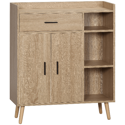 HOMCOM-Credenza-Moderna-Multiuso-con-Armadietto-e-Cassetto-in-Legno-80x30x96-5cm
