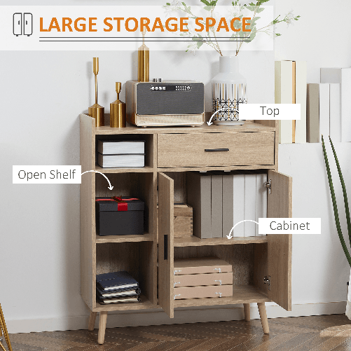 HOMCOM-Credenza-Moderna-Multiuso-con-Armadietto-e-Cassetto-in-Legno-80x30x96-5cm