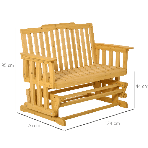 Outsunny-Panchina-a-Dondolo-da-Giardino-e-Terrazza-per-2-Persone-con-Braccioli-124x76x95cm-Legno-Naturale
