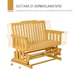Outsunny-Panchina-a-Dondolo-da-Giardino-e-Terrazza-per-2-Persone-con-Braccioli-124x76x95cm-Legno-Naturale