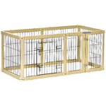 PawHut Box per Cani, Recinto per Animali, 6 Pannelli con Porta e Doppi Fermi, 70x62cm