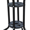 Outsunny-Tavolino-In-Ferro-Rotondo-con-Piano-in-Vetro-Temperato-Nero--60x70cm
