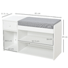 HOMCOM-Panca-Scarpiera-con-Cuscino-Cassetto-e-3-Vani-Aperti-in-Legno-81x31-5x49cm-Bianco