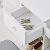 HOMCOM-Panca-Scarpiera-con-Cuscino-Cassetto-e-3-Vani-Aperti-in-Legno-81x31-5x49cm-Bianco
