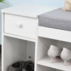 HOMCOM-Panca-Scarpiera-con-Cuscino-Cassetto-e-3-Vani-Aperti-in-Legno-81x31-5x49cm-Bianco