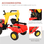 HOMCOM-Ruspa-Giocattolo-a-Pedali-Escavatore-Cavalcabile-per-Bambini-con-Pale-e-Volante-179x42x59cm-Multicolore
