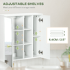 kleankin-Armadietto-Specchiera-Bagno-2-Ante-con-Ripiani-Aperti-e-Mensole-Regolabili-60x20x61cm-Bianco