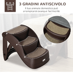 PawHut-Scaletta-per-Cani-Pieghevole-con-3-Gradini-Antiscivolo-in-PP-49x38x38-cm-Marrone