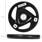 SPORTNOW-Set-di-2-Dischi-Pesi-da-10kg-in-Acciaio-con-Rivestimento-in-Gomma-per-Bilanciere