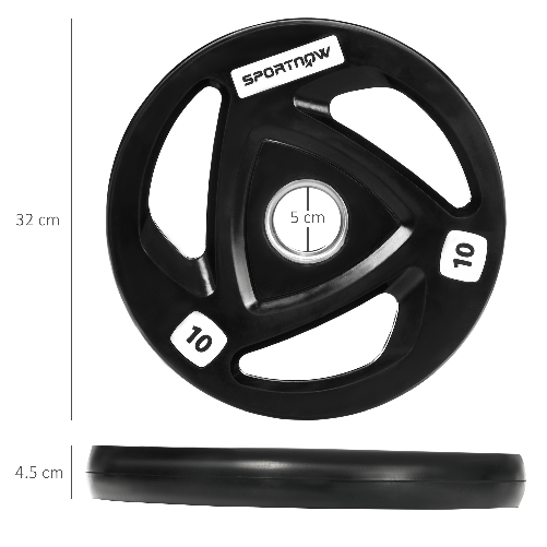SPORTNOW-Set-di-2-Dischi-Pesi-da-10kg-in-Acciaio-con-Rivestimento-in-Gomma-per-Bilanciere