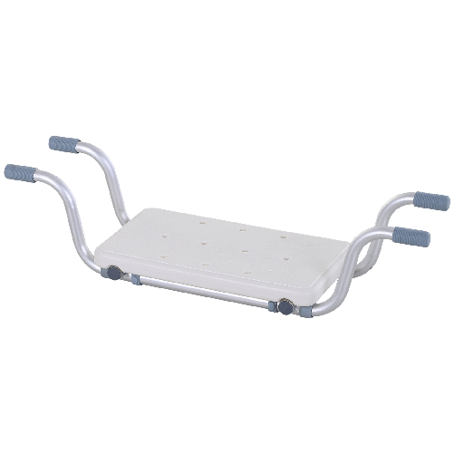 HOMCOM Sedile per Vasca in Lega di Alluminio e Plastica, Sgabello per Vasca da Bagno Larghezza Regolabile 73-83cm, Max. Carico 150kg