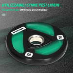 SPORTNOW-Set-di-2-Dischi-Pesi-da-10kg-in-Acciaio-con-Rivestimento-in-Gomma-per-Bilanciere