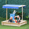 Outsunny-Sabbiera-per-Bambini-in-Legno-con-Panca-e-Tettuccio-Parasole-Regolabile-120x120x120cm