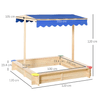 Outsunny-Sabbiera-per-Bambini-in-Legno-con-Panca-e-Tettuccio-Parasole-Regolabile-120x120x120cm