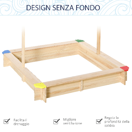 Outsunny-Sabbiera-per-Bambini-in-Legno-con-Panca-e-Tettuccio-Parasole-Regolabile-120x120x120cm