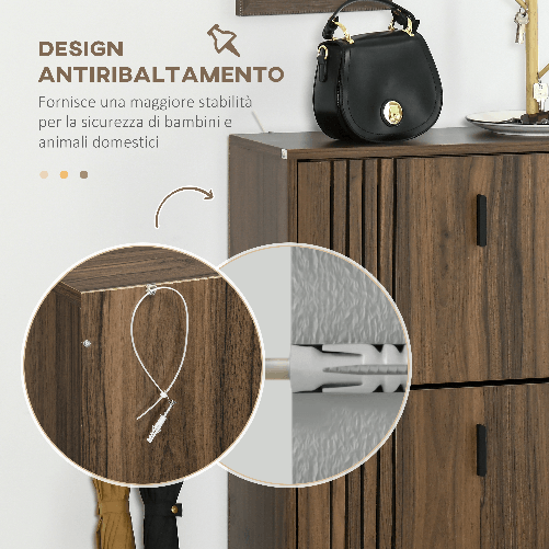 HOMCOM-Mobile-Scarpiera-a-3-Livelli-con-Ripiani-Regolabili-per-18-Paia-max-in-Truciolato-63x24x114-cm