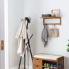 HOMCOM-Attaccapanni-a-Parete-Mensola-Appendiabiti-in-Bambu-50x17x20cm