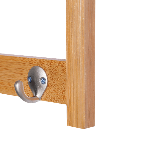 HOMCOM-Attaccapanni-a-Parete-Mensola-Appendiabiti-in-Bambu-50x17x20cm