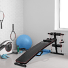 HOMCOM-Panca-Multifunzione-per-Allenamento-a-Casa-Panca-Addominali-Inclinazione-con-Votagore-a-molla-e-Schienale-Regolabile-e-2-Corde-Elastiche-55-5-x-137-5-cm-Nero