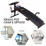 HOMCOM-Panca-Multifunzione-per-Allenamento-a-Casa-Panca-Addominali-Inclinazione-con-Votagore-a-molla-e-Schienale-Regolabile-e-2-Corde-Elastiche-55-5-x-137-5-cm-Nero