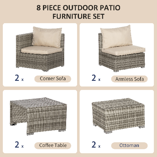 Outsunny-Salotto-da-Giardino-in-Rattan-PE-da-8-Pezzi-con-Poltrone-Tavolini-e-Sgabelli-Beige