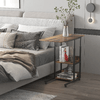 HOMCOM-Tavolino-da-Salotto-Stile-Industriale-Altezza-Regolabile-e-4-Ruote-con-Freno-80x40x60-75cm
