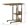 HOMCOM-Tavolino-da-Salotto-Stile-Industriale-Altezza-Regolabile-e-4-Ruote-con-Freno-80x40x60-75cm