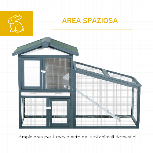 PawHut-Gabbia-per-Conigli-Animali-in-Legno-di-Abete-Doppia-Porta-140x65x100cm