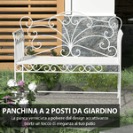 Outsunny-Panchina-da-Esterno-a-2-Posti--Panchina-Biposto-da-Giardino-Stile-Romantico-Ferro-113-5-x-50-x-96cm-Bianco