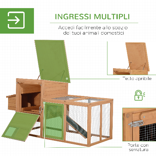 PawHut-Pollaio-da-Giardino-Gabbie-per-Galline-da-Esterno-con-Zona-di-Corsa-e-Nido-in-Legno-190-81-103cm