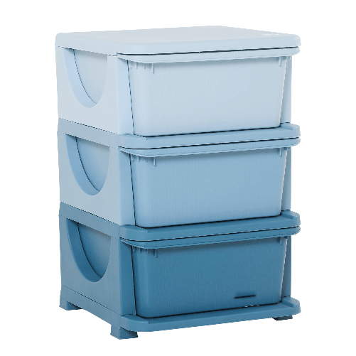 HOMCOM-Cassettiera-in-Plastica-Colorata-per-Cameretta-con-3-Cassetti-37x37x56-5cm-Blu
