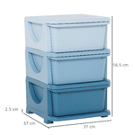 HOMCOM-Cassettiera-in-Plastica-Colorata-per-Cameretta-con-3-Cassetti-37x37x56-5cm-Blu