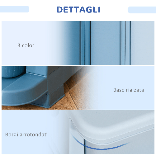 HOMCOM-Cassettiera-in-Plastica-Colorata-per-Cameretta-con-3-Cassetti-37x37x56-5cm-Blu