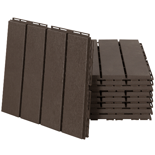 Outsunny-Set-9-Mattonelle-a-Incastro-per-Terrazzo-Piastrelle-per-pavimenti--30x30x2cm--in-PP-Antiscivolo-Area--0-81-mq-Marrone