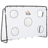HOMCOM-Porta-da-Calcio-per-Bambini-e-Adulti-Rete-in-PE-in-Metallo-Oxford-Bianco-Nero