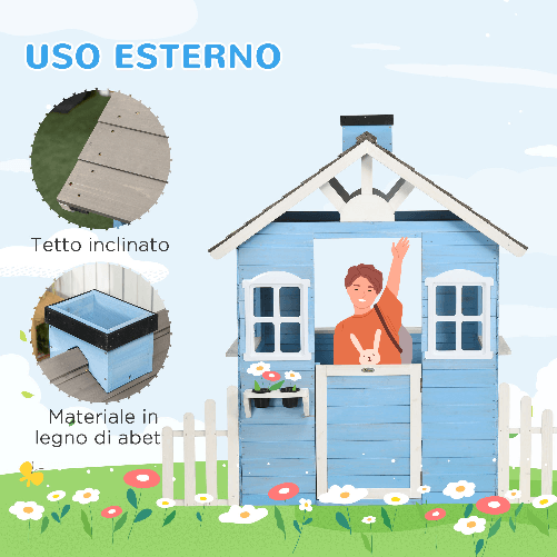 Outsunny-Casetta-per-Bambini-in-Legno-da-Esterno-Eta-3-7-Anni-151x112-5x142cm-Blu
