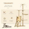 PawHut-Albero-Tiragraffi-con-Cuccia-per-Gatti-in-Legno-Sisal-Naturale-Beige-40x30x131cm