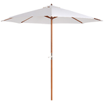 Outsunny Ombrellone da Giardino 2.7x2.5 m con Palo Centrale in Legno, Impermeabile e anti UV, Beige