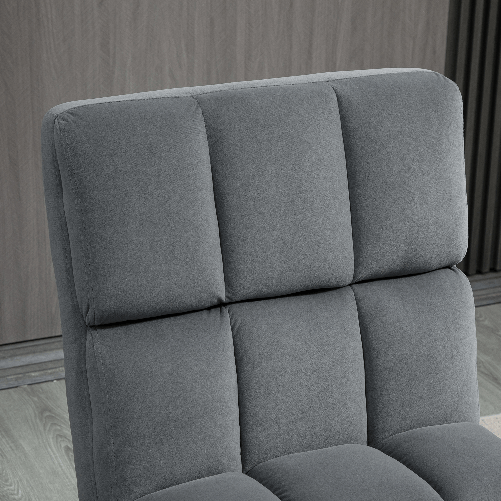 HOMCOM-Poltrona-Relax-con-Poggiapiedi-per-Interni-Set-2-Pezzi-in-Effetto-Velluto-e-Metallo-Grigia