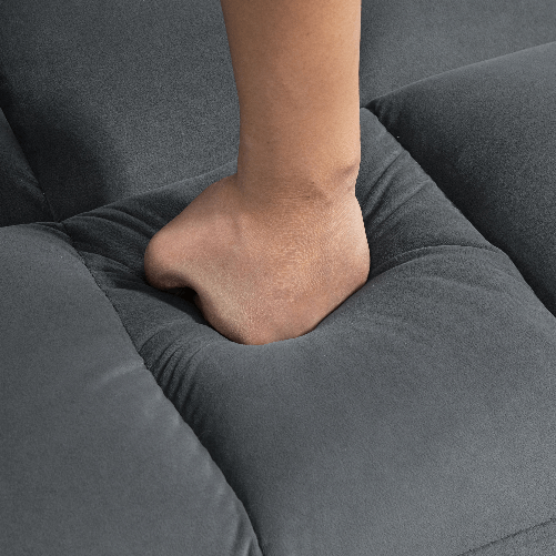 HOMCOM-Poltrona-Relax-con-Poggiapiedi-per-Interni-Set-2-Pezzi-in-Effetto-Velluto-e-Metallo-Grigia