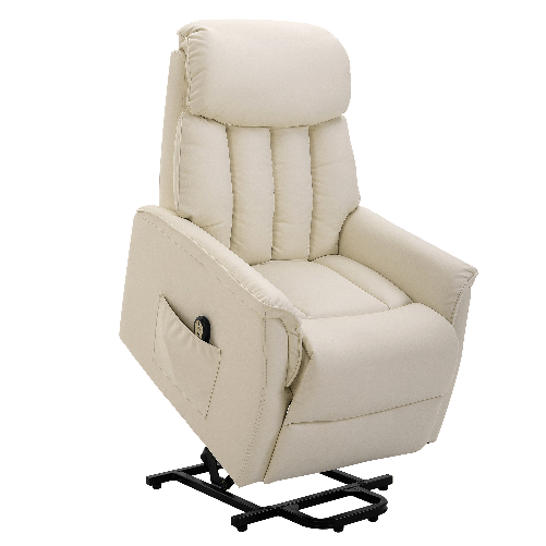 HOMCOM-Poltrona-Relax-Reclinabile-Poltrona-Alzapersone-Elettrica-con-Telecomando-e-Poggiapiedi-Integrato-80x94x104cm-Crema