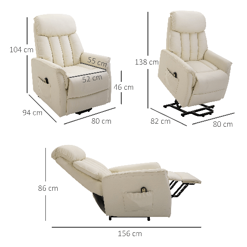 HOMCOM-Poltrona-Relax-Reclinabile-Poltrona-Alzapersone-Elettrica-con-Telecomando-e-Poggiapiedi-Integrato-80x94x104cm-Crema