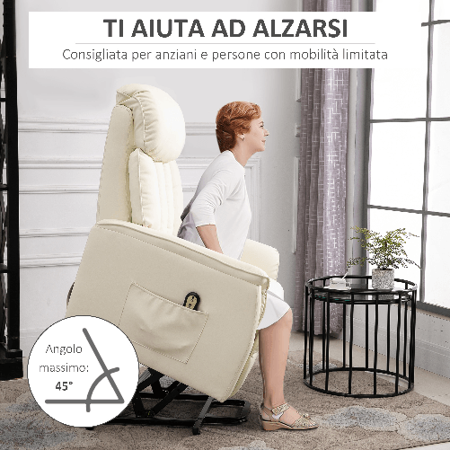 HOMCOM-Poltrona-Relax-Reclinabile-Poltrona-Alzapersone-Elettrica-con-Telecomando-e-Poggiapiedi-Integrato-80x94x104cm-Crema