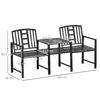 Outsunny-Panchina-da-Giardino-Moderna-2-Posti-con-Tavolino-e-Foro-per-Ombrellone