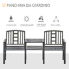 Outsunny-Panchina-da-Giardino-Moderna-2-Posti-con-Tavolino-e-Foro-per-Ombrellone