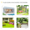 Outsunny-Panchina-da-Giardino-Moderna-2-Posti-con-Tavolino-e-Foro-per-Ombrellone