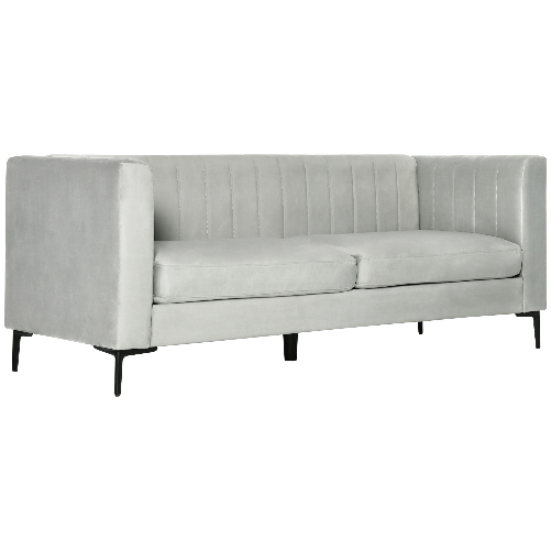 HOMCOM-Divano-3-Posti-in-Velluto-Grigio-con-5-Piedini-e-Doghe-199x72x75cm
