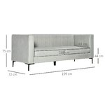 HOMCOM-Divano-3-Posti-in-Velluto-Grigio-con-5-Piedini-e-Doghe-199x72x75cm