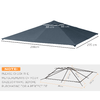 Outsunny-Tetto-di-Ricambio-3x3m-Telo-Sostitutivo-per-Gazebo-in-Poliestere-con-8-Fori-di-Ventilazione-Grigio